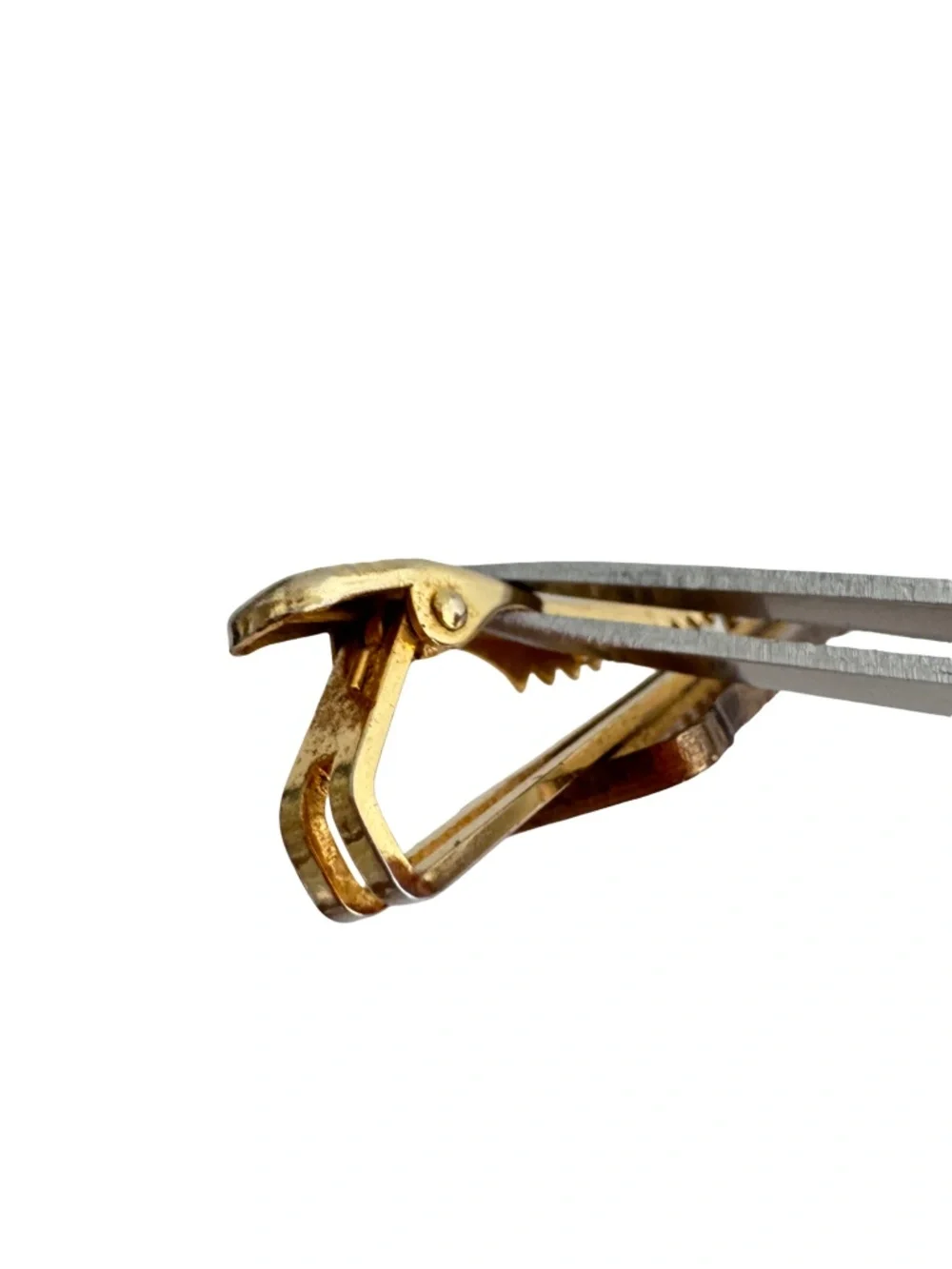 Vintage 1980 Neoclassical Figural Tie Clip Japanese Kinkodo Copper Relief Bar